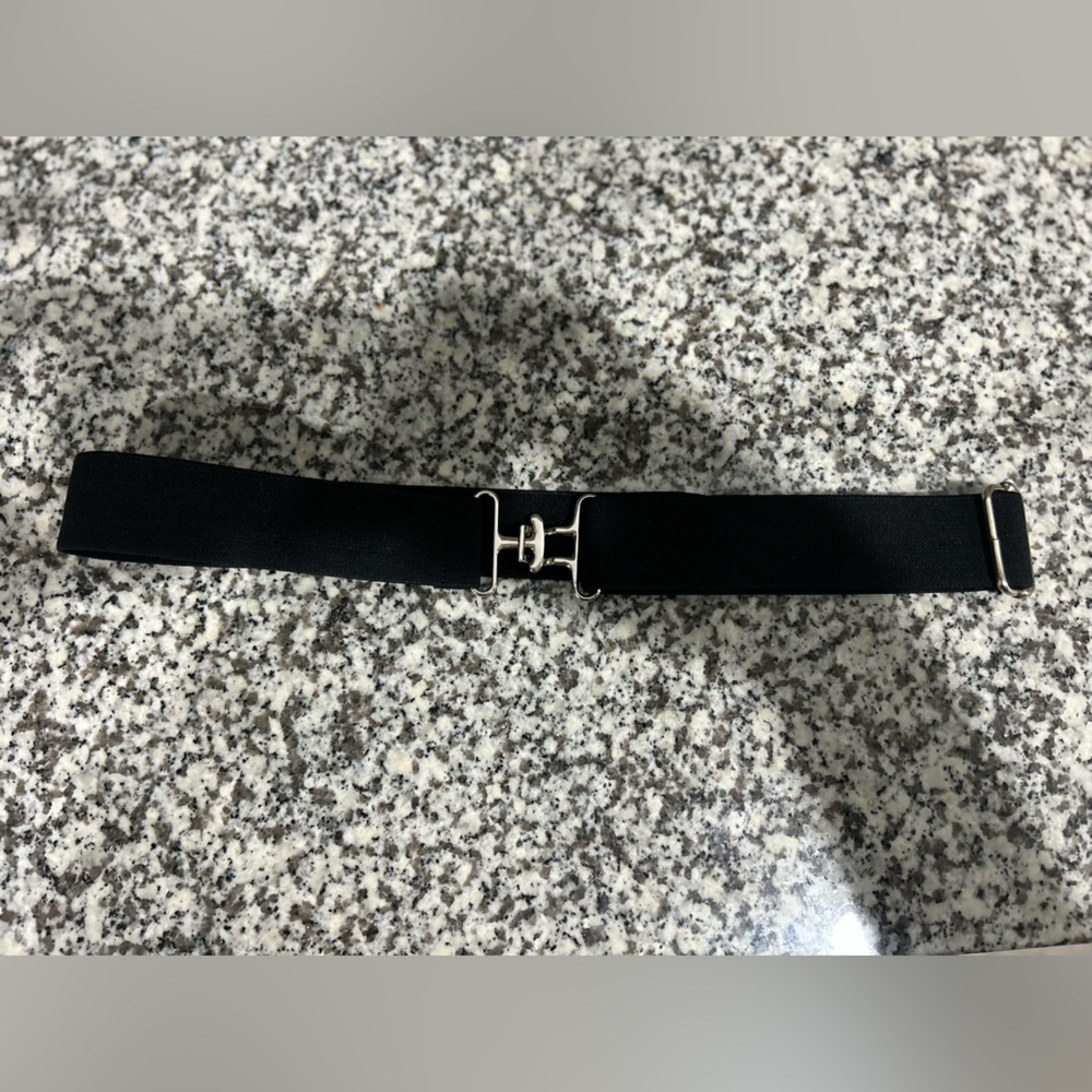 Chic Black Belt with Silver Buckle